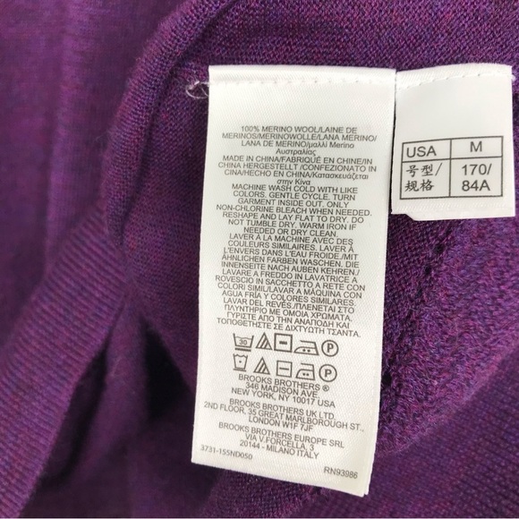 BROOKS BROTHERS Extra-Fine Italian Merino Sleeveless Shell Sweater Vest Top M - Picture 6 of 7